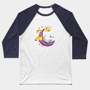 Moon and Cat Baseball T-Shirt